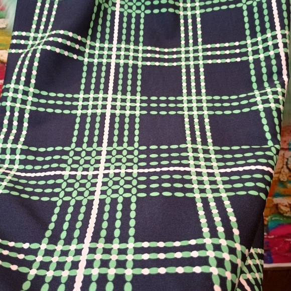 Banana Republic Navy Blue green and White Sleeveless Dress Size 14 - Picture 6 of 9